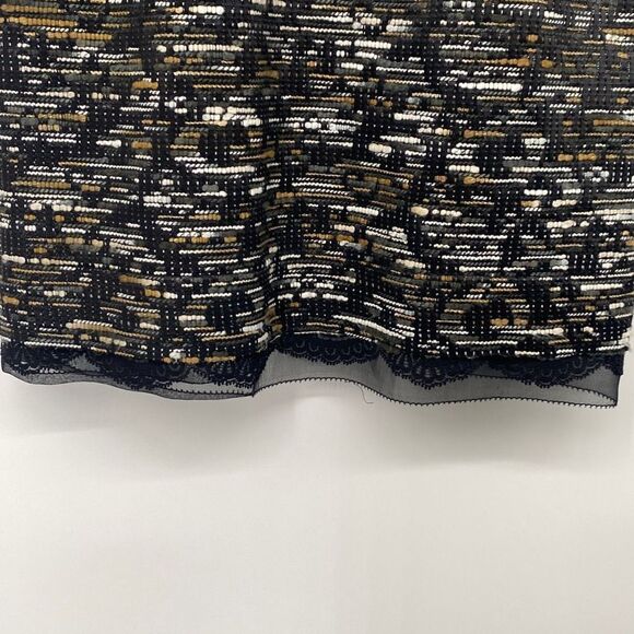 Aysha Tweed Sleeveless Dressy Mini Dress Metallic Weave Black Multi Size 2 - Picture 5 of 16
